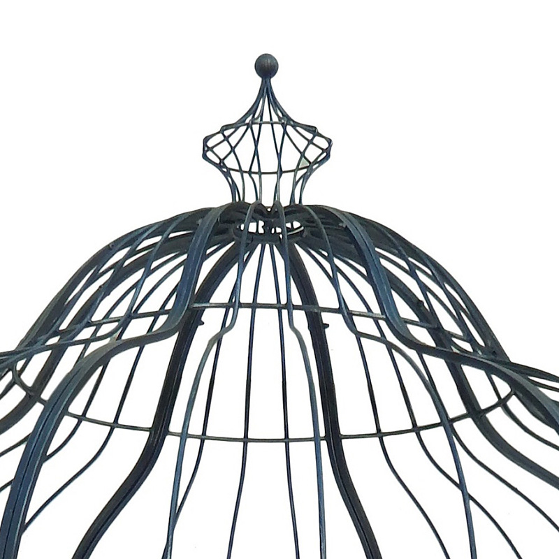 Manufactur standard Wrought Iron Plant Stands Outdoor - Silvery Black Metal Outdoor Gazebo with Crown Top for Outdoor Living or Wedding Décor – DECOR detail pictures
