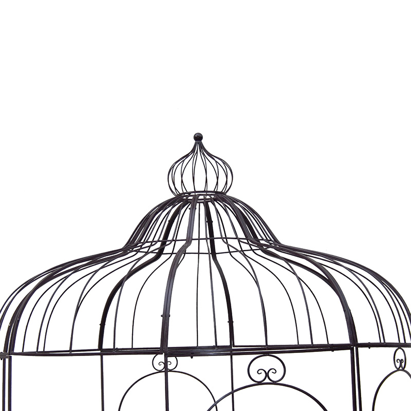 Wholesale Price Outdoor Plant Stand - Rustic Brown Metal Outdoor Gazebo with Crown Top for Outdoor Living or Wedding Decor – DECOR detail pictures