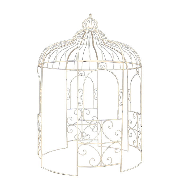 Wholesale Price Outdoor Plant Stand - Rustic Brown Metal Outdoor Gazebo with Crown Top for Outdoor Living or Wedding Decor – DECOR detail pictures