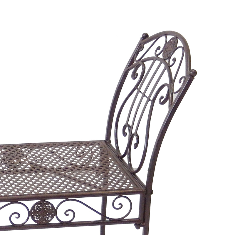 OEM China Outdoor Garden Pots - Electric Bass Metal 2-Seat Backless Bench Rustic Brown Color for Outdoor Garden Patio – DECOR detail pictures