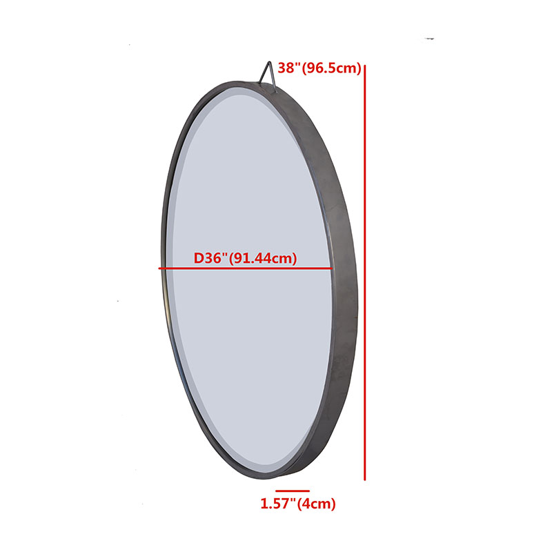 Indoor Furniture Modern Round Wall Mirror Beveled for Bedroom Washroom Porch – DECOR
