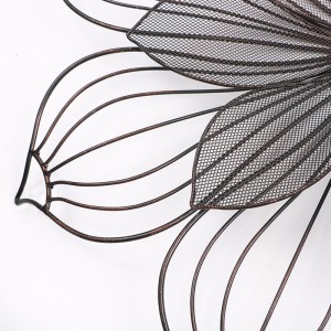 Modern Wire Flower Wall Art Deco 23.5 Inch Round 2-layers Petal Wall Plaque