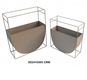 Metal Weather Resistant Plant Pots Set 2 for Garden