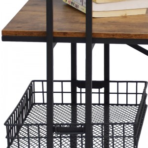 Vintage Computer Desk with Carbonized MDF Desktop for Home Office Study Room Furniture