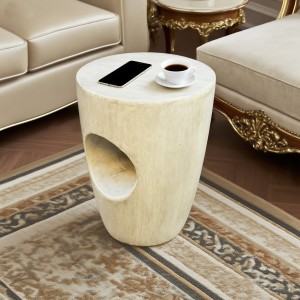 Unique Cone Shape Side Table Stylish Sofa End Table Outdoor Patio Stool For Indoor and Outdoor Use, No Assembly Needed