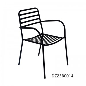 Metal Patio Outdoor Dining Chair Portable Park Chair Stackable Bistro Chair for Garden