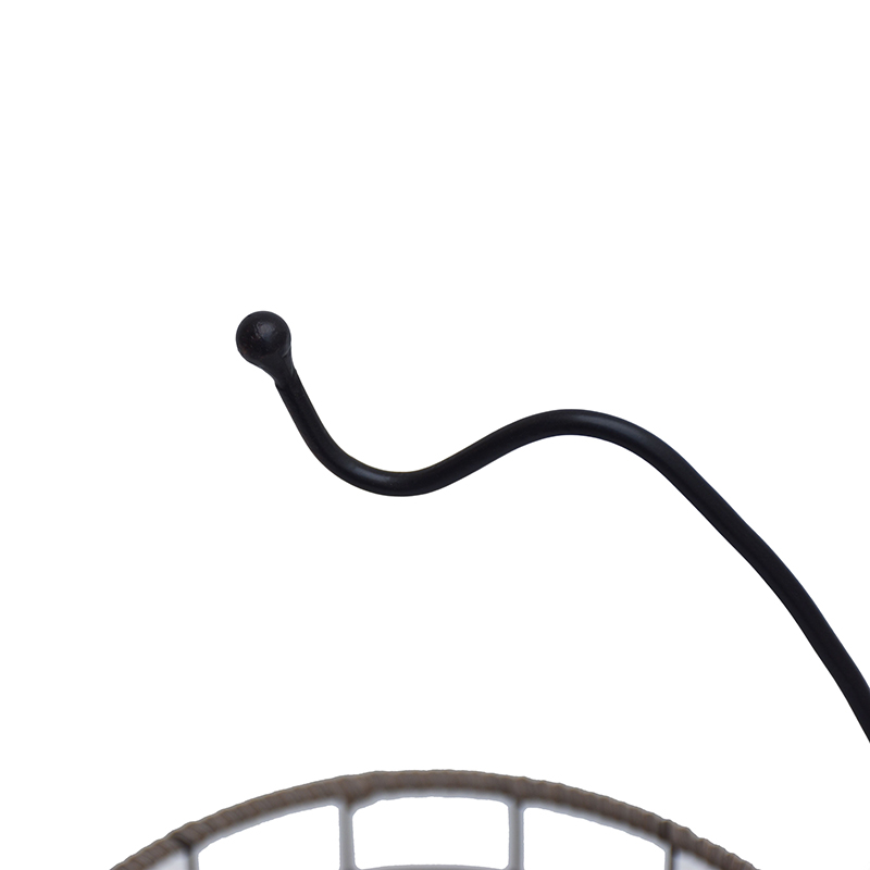 Plant Holder Stand Indoor Round Fruit Basket With Banana Hanger Metal & Wicker Woven for Home Living – DECOR detail pictures