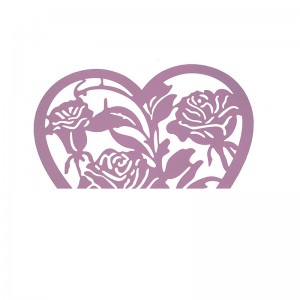 Heart Silhouette Wall Art Flower Metal Wall Decor Pink Wall Hanging Decor