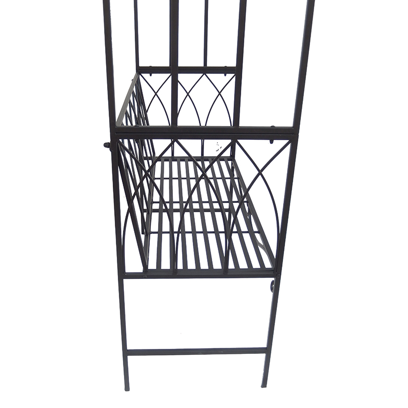 Good Wholesale Vendors Metal Plant Stand Outdoor - Gothic Metal Garden Arbor Bench Garden Arch with Bench Climbing Plant for Outdoor Living – DECOR detail pictures