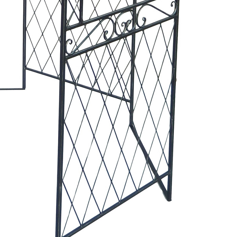 High Quality for Outdoor Plant Stands For Multiple Plants - Silvery Black Iron Gazebo with Ball Spire for Outdoor Living or Wedding Decoration – DECOR