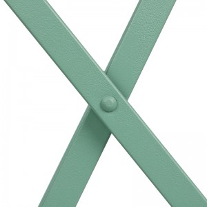 3-Piece Folding Metal Bistro Set with Punched Flower Pattern Outdoor Furniture