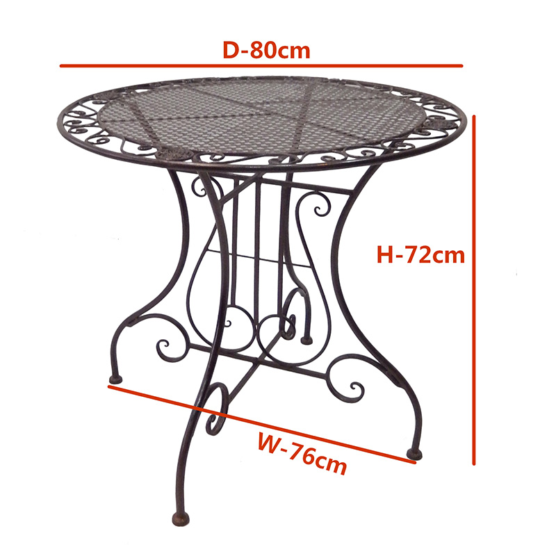 Low MOQ for Wall Plant Holders Outdoor - Electric Bass 3-Piece Metal Bistro Setting Rustic Brown Dining Table and Chair for Outdoor Garden and Patio – DECOR