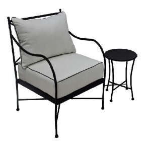 Modern Metal Simple Style Indoor Armchair with Side Table Set