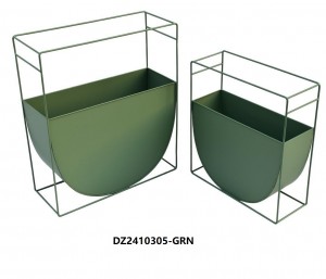 Metal Weather Resistant Plant Pots Set 2 for Garden