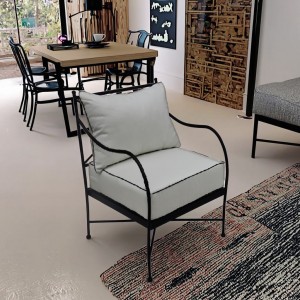 Modern Metal Simple Style Indoor Armchair with Side Table Set
