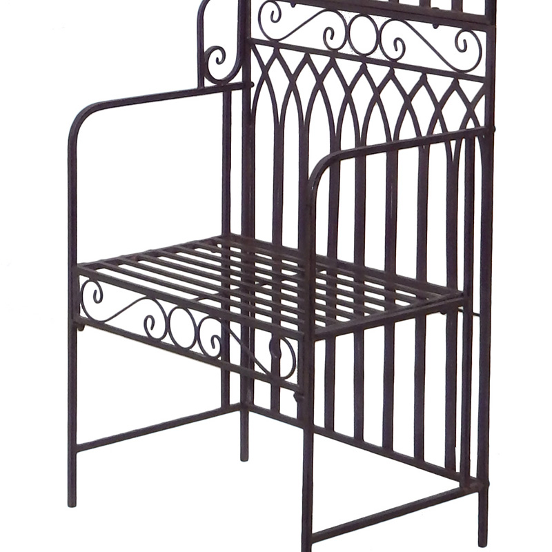 Top Suppliers Outdoor Herb Garden Planters - Outdoor Rustic Gothic Garden Arch with Seat Garden Arbour for Climbing Plant – DECOR