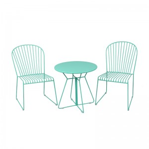 3-Piece Modern Table and Chair Bistro Set with solid tabletop for Garden courtyard and Balcony