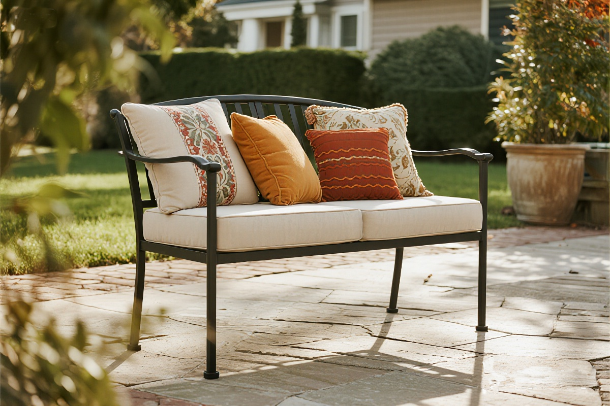 2. Metal Garden Bench