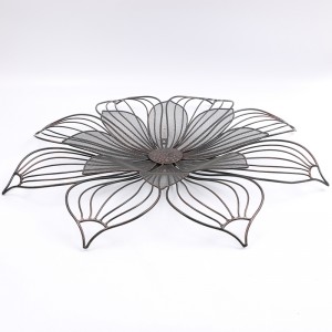 Modern Wire Flower Wall Art Deco 23.5 Inch Round 2-layers Petal Wall Plaque