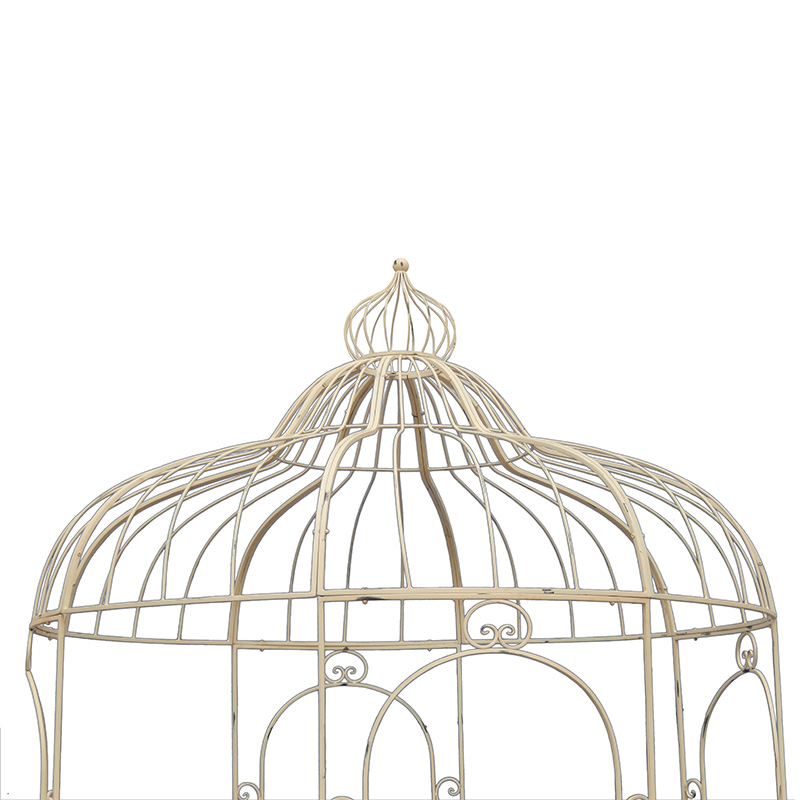 Wholesale Price Outdoor Plant Stand - Rustic Brown Metal Outdoor Gazebo with Crown Top for Outdoor Living or Wedding Decor – DECOR detail pictures