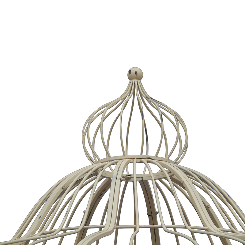 Wholesale Price Outdoor Plant Stand - Rustic Brown Metal Outdoor Gazebo with Crown Top for Outdoor Living or Wedding Decor – DECOR detail pictures