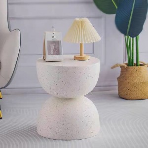 1 Pc Pack Hourglass Shape Side Table Stylish End Table Outdoor Patio Stool and Plant Stand For Indoor and Outdoor Use, No Assembly Needed