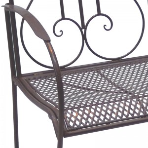Electric Bass Metal 2-seat Garden Bench Rustic Brown for Outdoor Garden