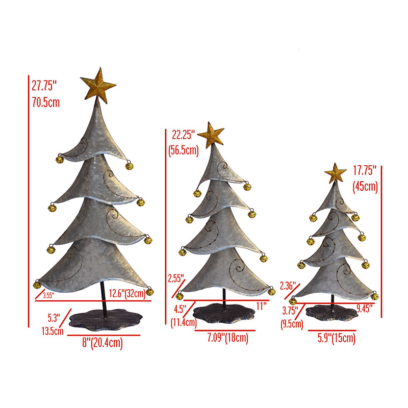 Professional Design Mary Garden Statue - Metal Christmas Tree Decoration with Jingle Bells for Table Top Décor Christmas Ornaments – DECOR