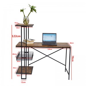 Vintage Computer Desk with Carbonized MDF Desktop for Home Office Study Room Furniture