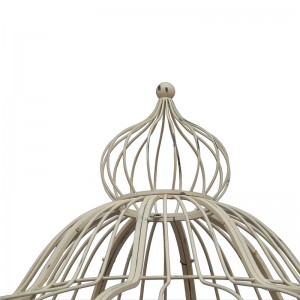 Rustic Brown Metal Outdoor Gazebo with Crown Top for Outdoor Living or Wedding Decor