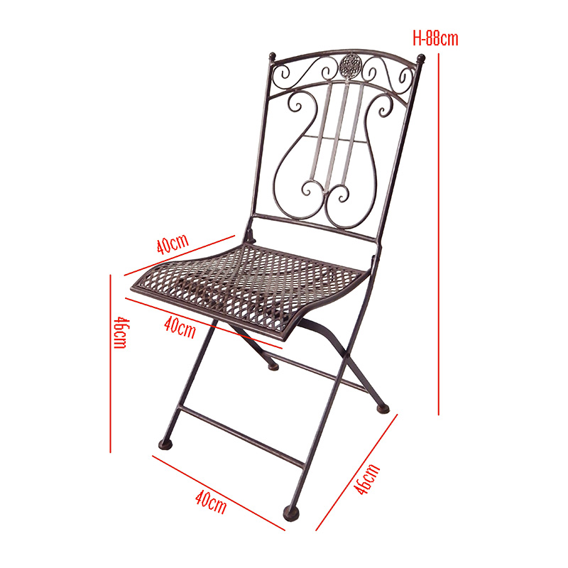 OEM China Outdoor Garden Pots - Electric Bass 7-Piece Metal Dining Set Rustic Brown Rectangular Table Fold Chair for Outdoor Courtyard – DECOR detail pictures