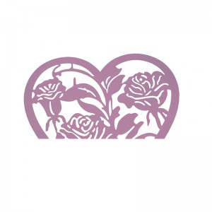 Heart Silhouette Wall Art Flower Metal Wall Decor Pink Wall Hanging Decor